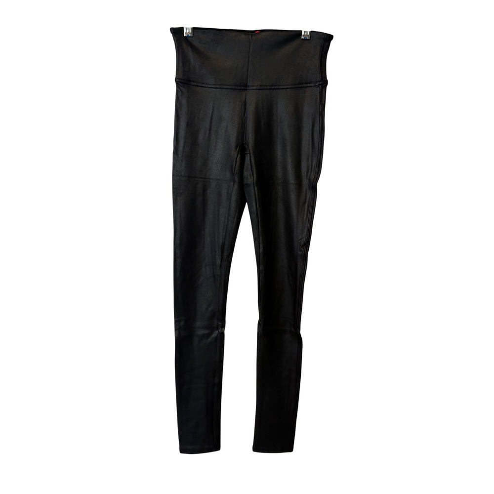 Spanx Faux Leather Leggings Black High Waisted Petite Small‎ S/P 24312R